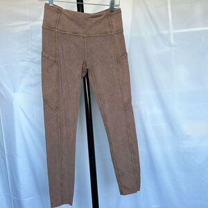 Lululemon Fast and Free Tight II 25" Ice Dye Size 8 Ice Wash Brown Earth Pockets